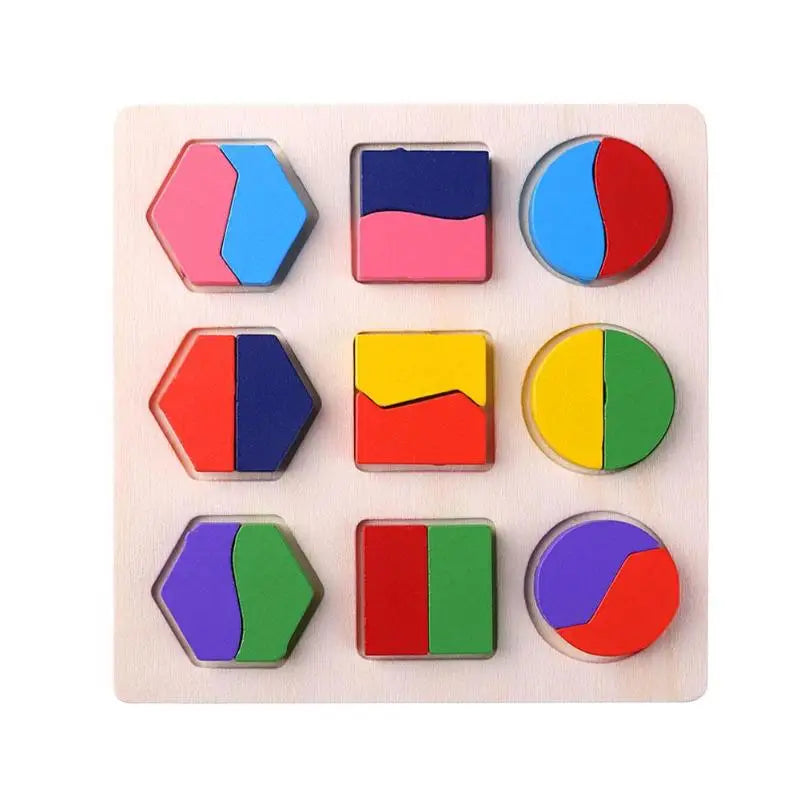 Wooden Geometric Sorting Puzzle Set