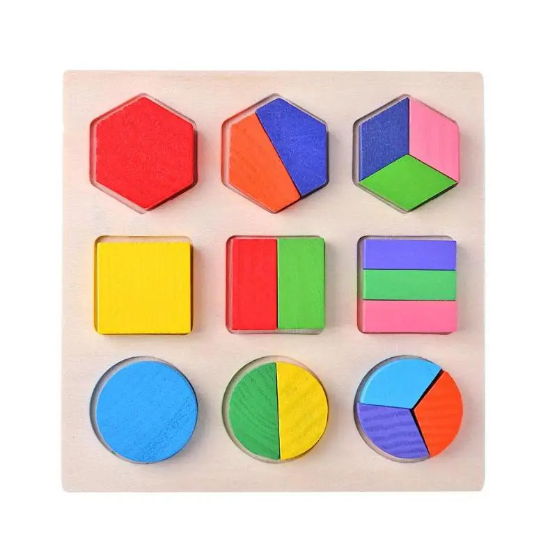 Wooden Geometric Sorting Puzzle Set