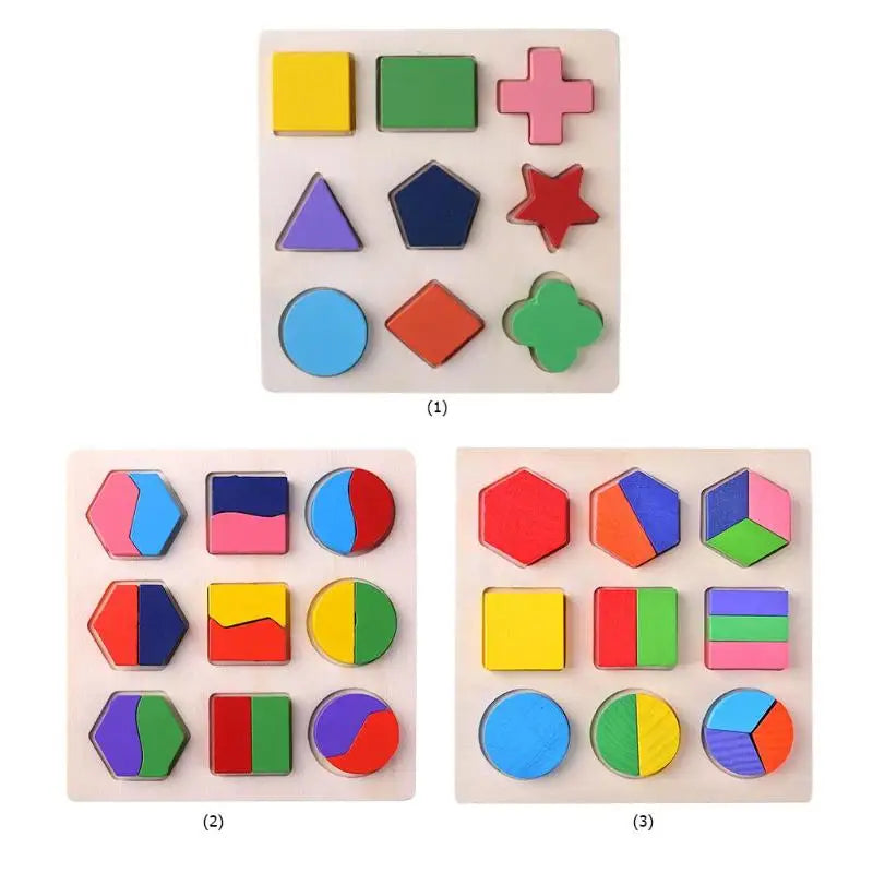 Wooden Geometric Sorting Puzzle Set