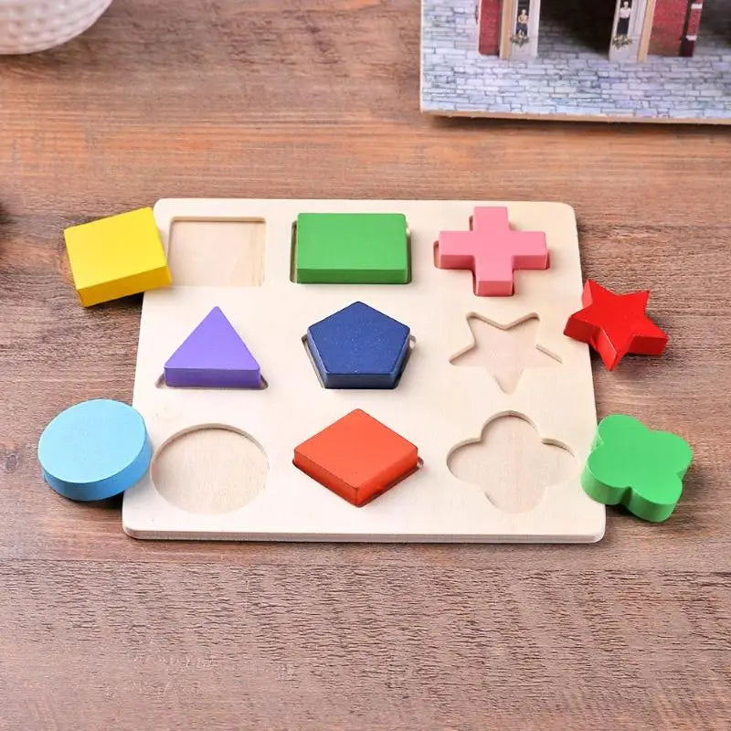 Wooden Geometric Sorting Puzzle Set