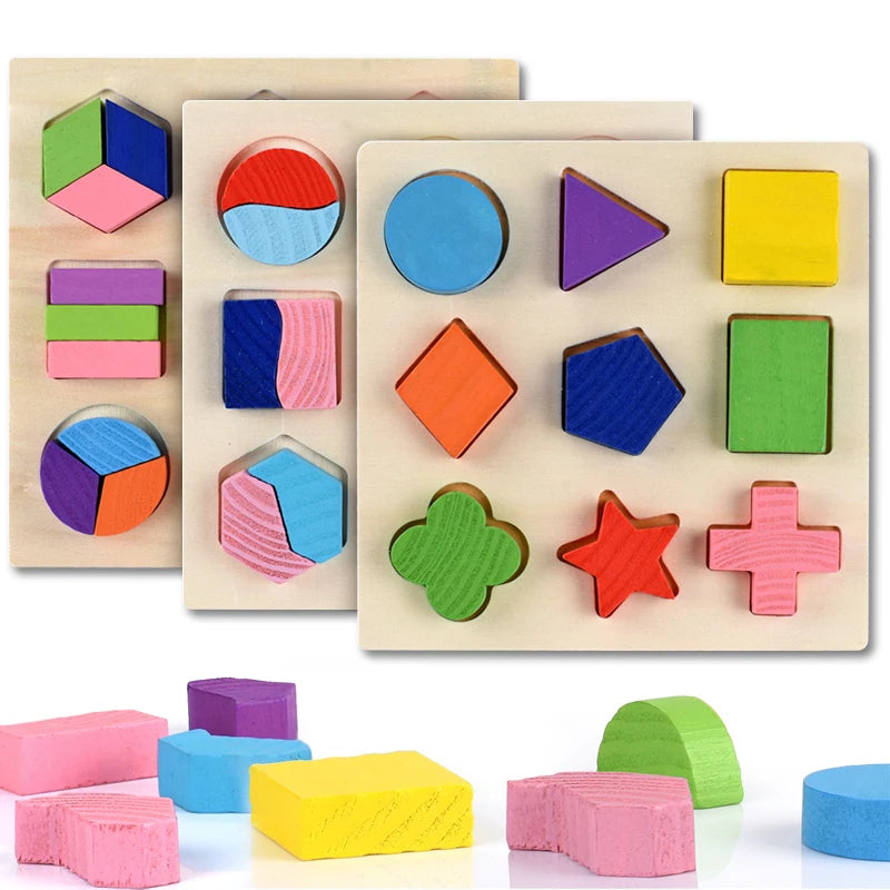 Wooden Geometric Sorting Puzzle Set