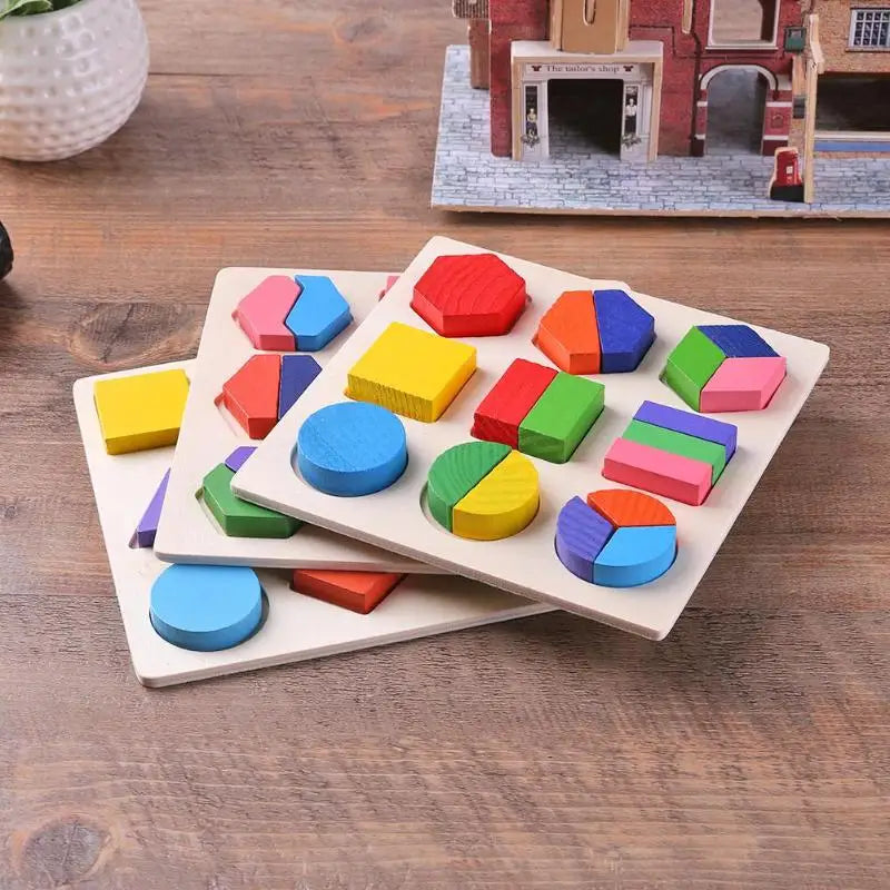 Wooden Geometric Sorting Puzzle Set