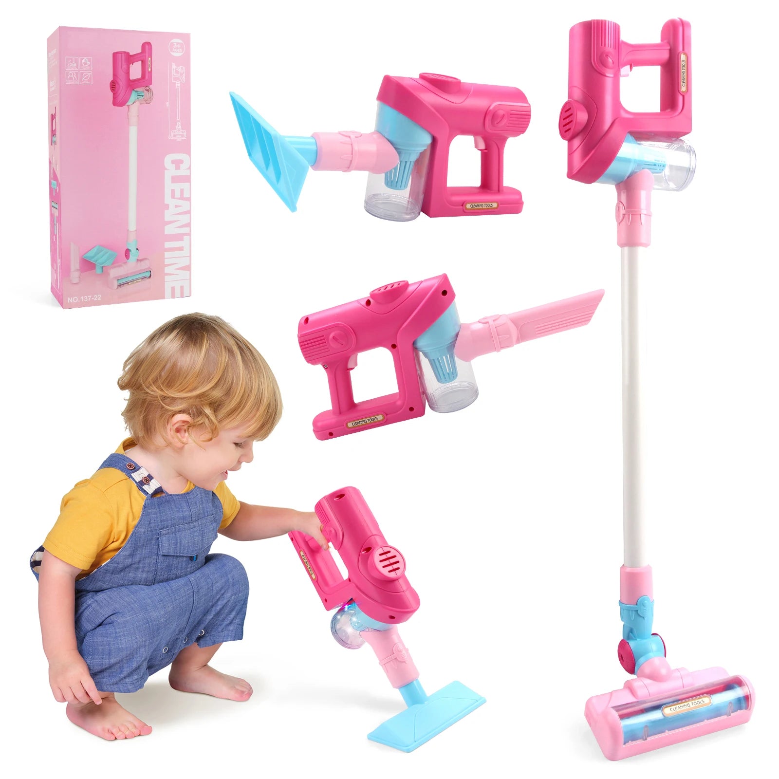 Kids Mini Electric Vacuum Cleaner Toy with Light & Music