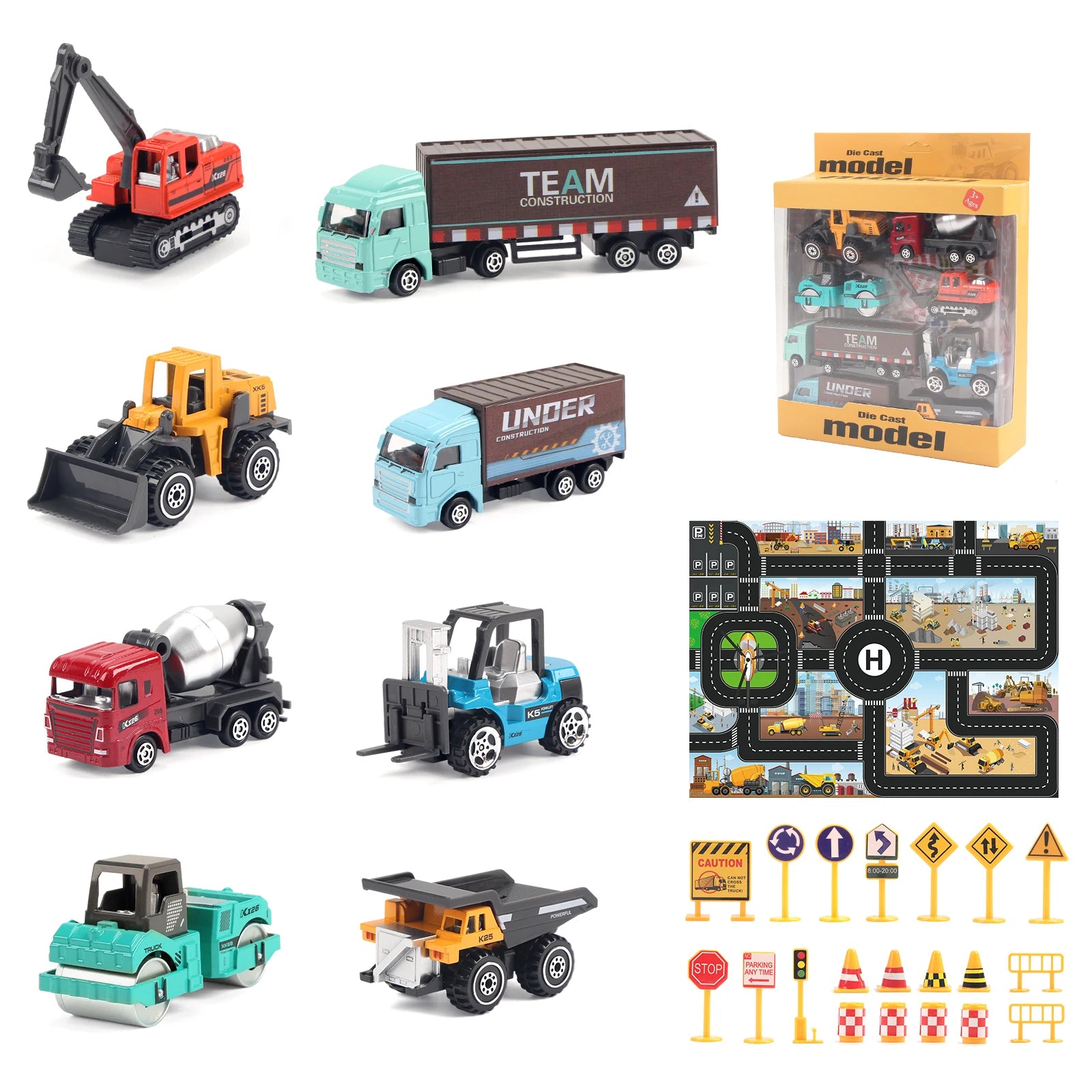6-in-1 Engineering Truck Model Set