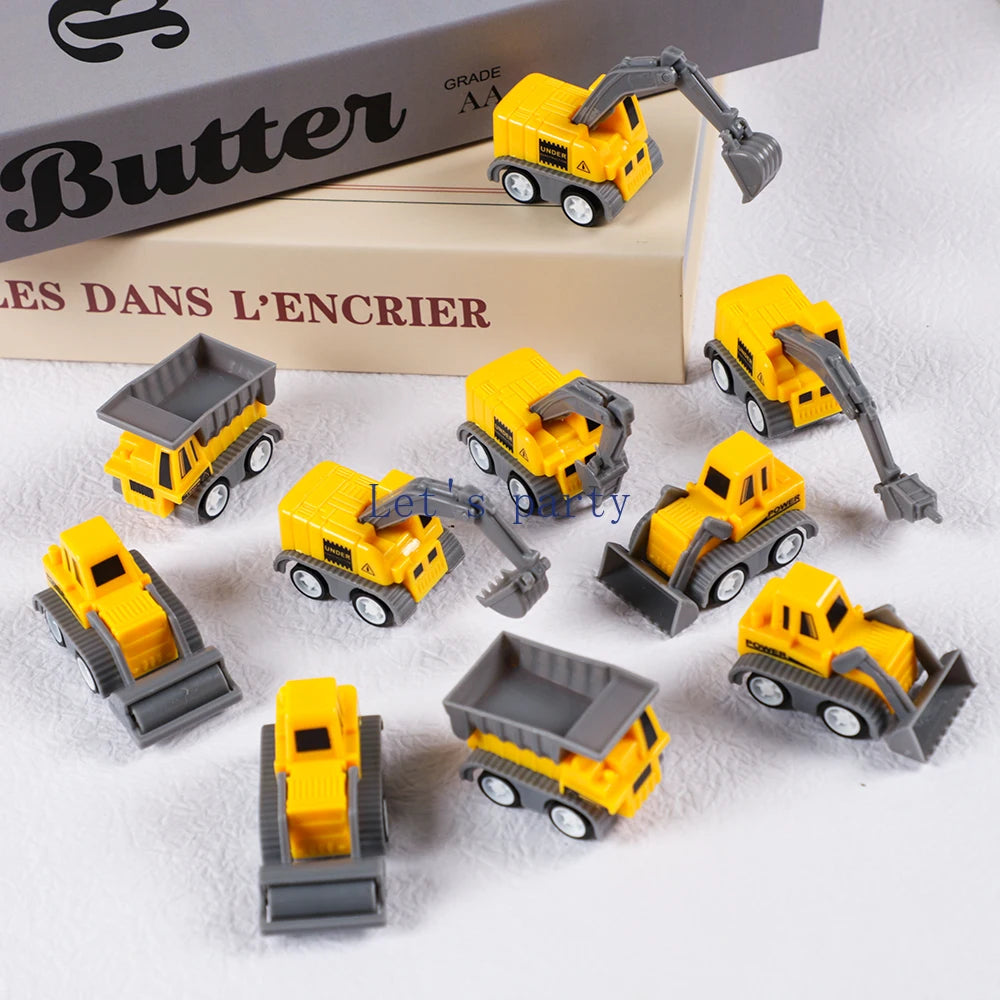 Mini Construction Pull-Back Vehicle Set (10pcs)