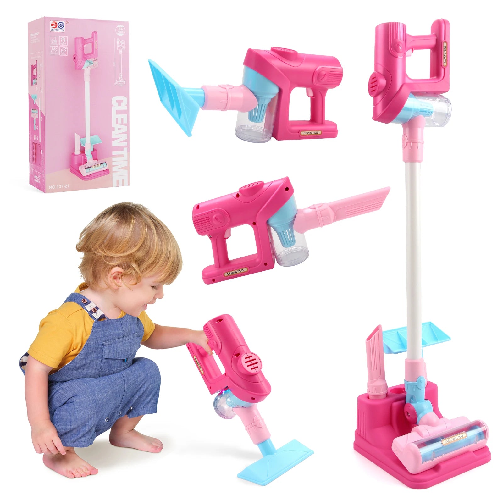 Kids Mini Electric Vacuum Cleaner Toy with Light & Music