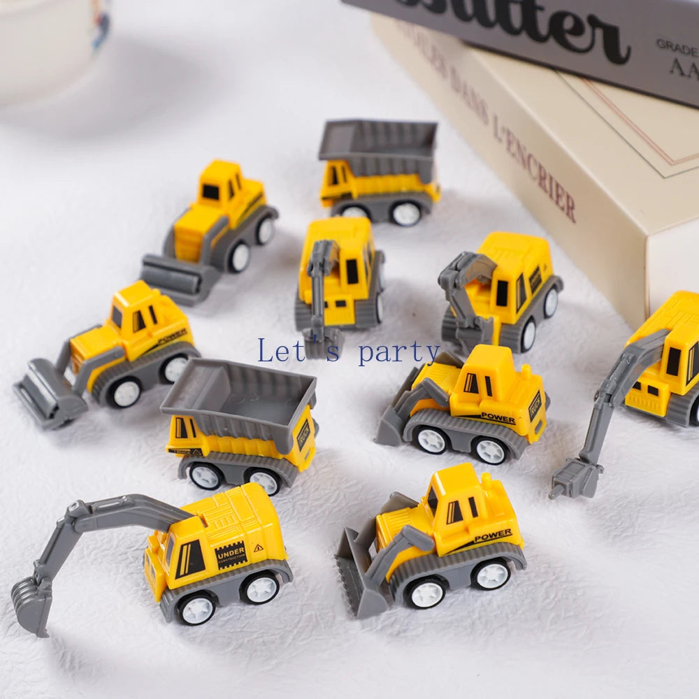 Mini Construction Pull-Back Vehicle Set (10pcs)